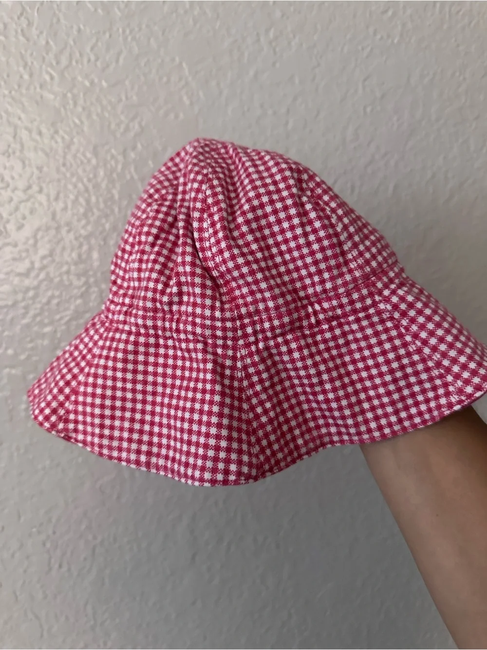 Uniqlo Red and White Gingham Baby Bucket Hat